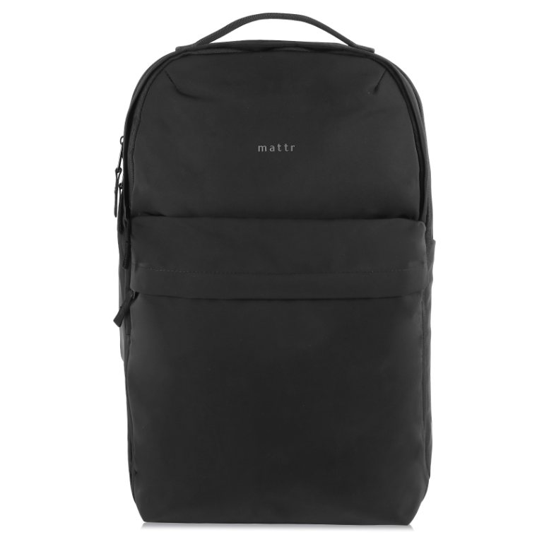Matte black commuter backpack